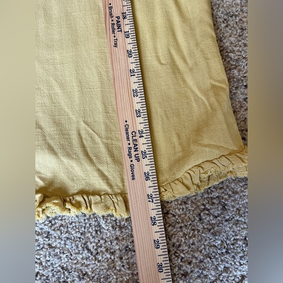 Umgee Top Womens M Yellow Flowy Linen Blend Layered Raw Hem Sleeve Coastal Boho - Picture 8 of 9